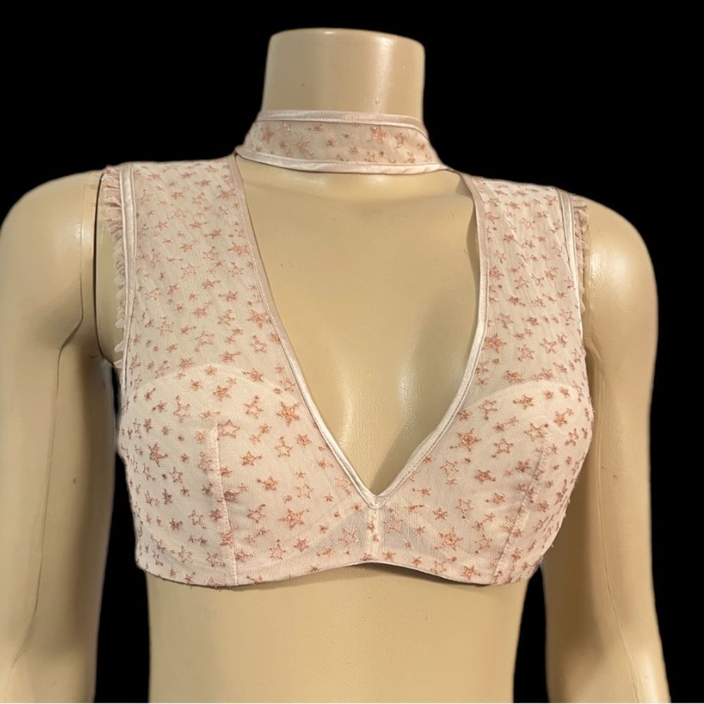 Victorias Secret Dream Angels Lined plunge bralette bra beige gold XSmall